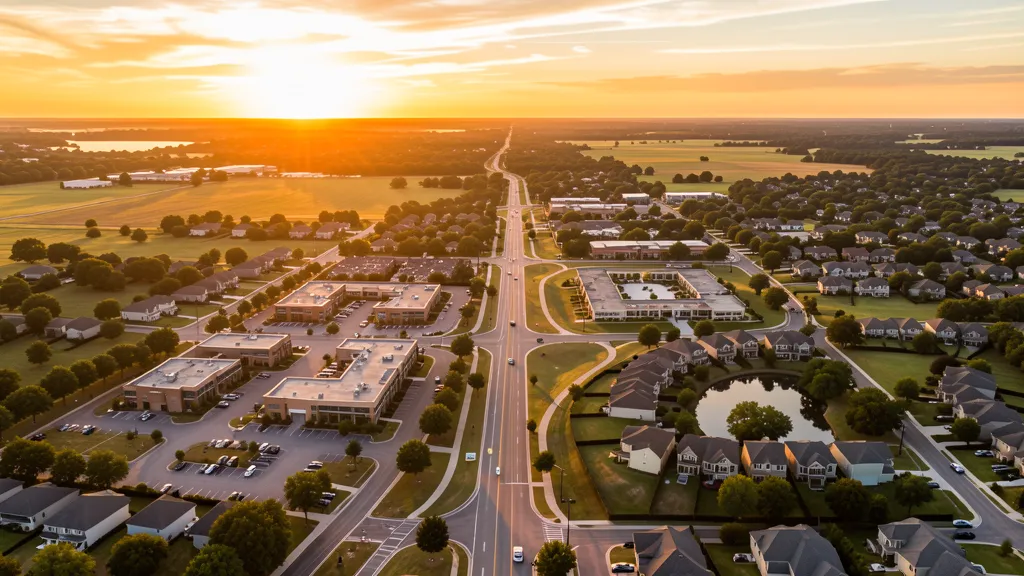 Aerial view of Allen, TX showing the local landscape and terrain relevant to aerial imaging operations