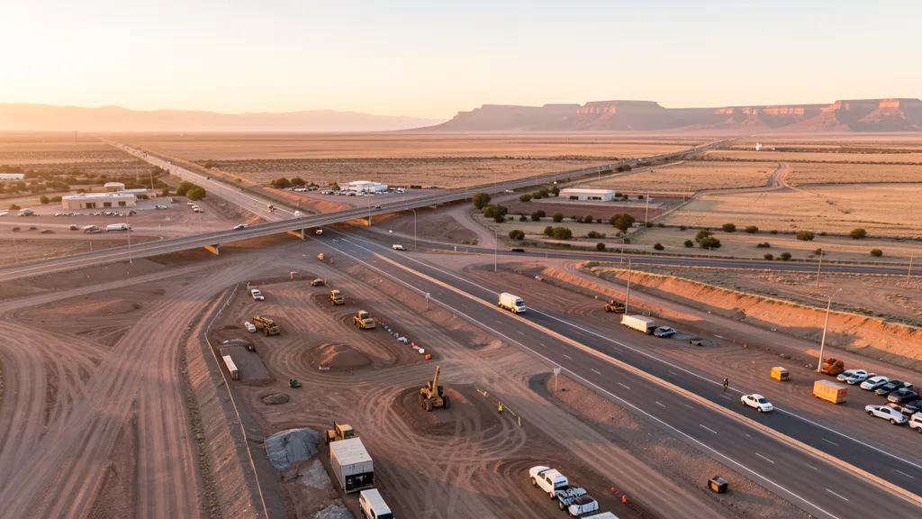 aerial imaging in progress at a construction site in Amarillo, TX with local terrain visible