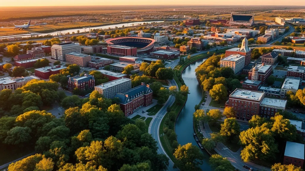 Aerial view of Ann Arbor, MI showing the local landscape and terrain relevant to aerial imaging operations