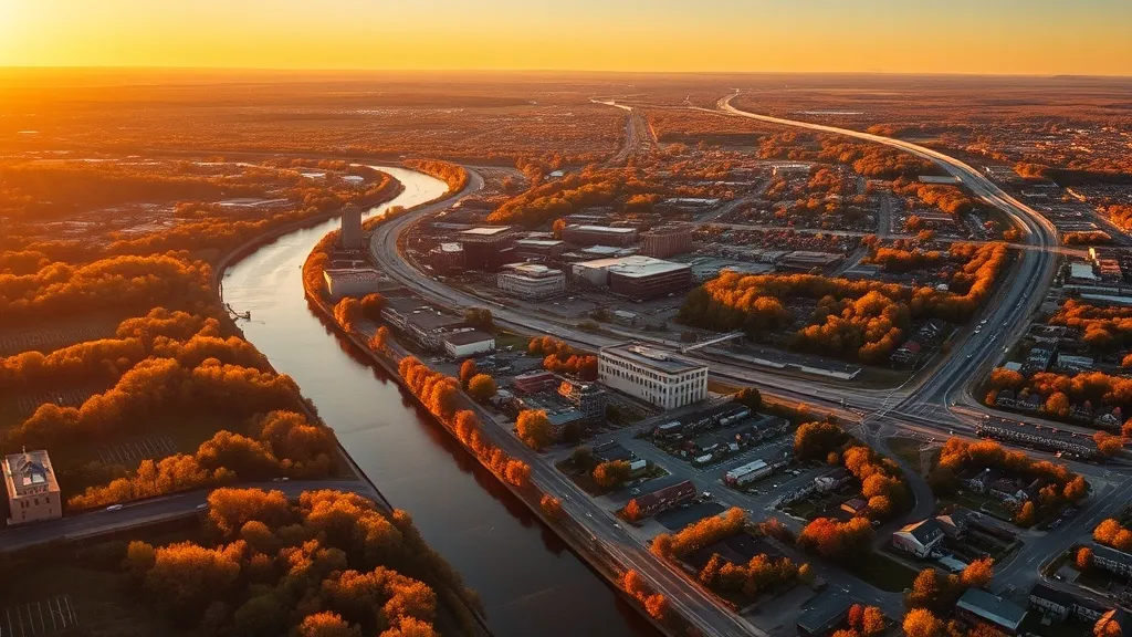 Aerial view of Appleton, WI showing the local landscape and terrain relevant to aerial imaging operations