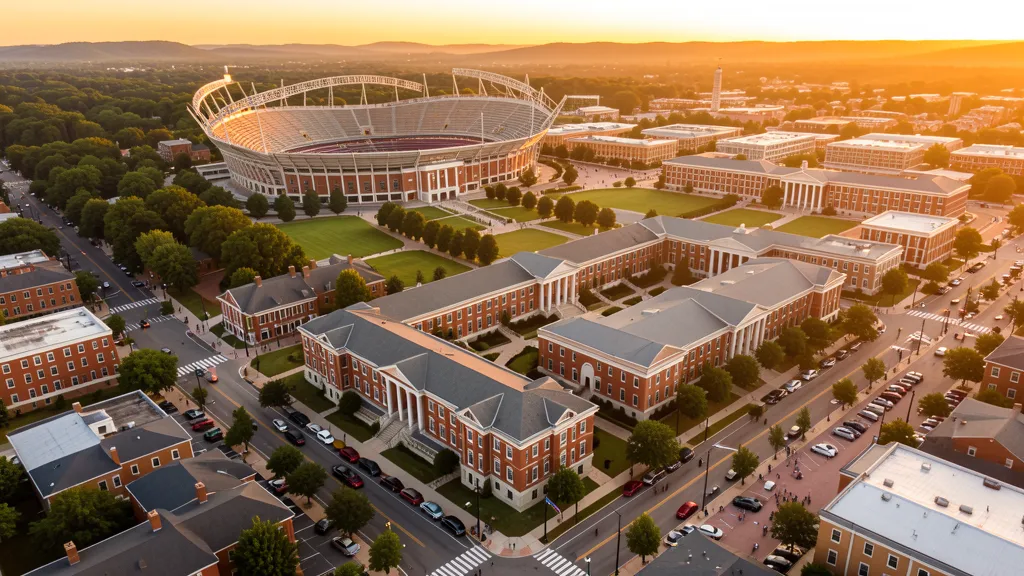 Aerial view of Athens, GA showing the local landscape and terrain relevant to aerial imaging operations