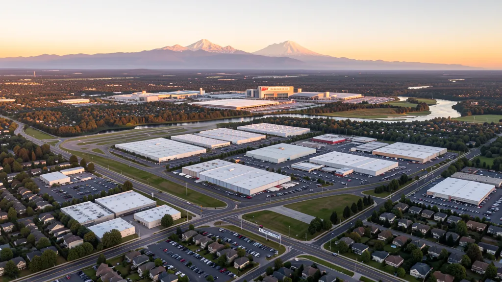Aerial view of Auburn, WA showing the local landscape and terrain relevant to aerial imaging operations