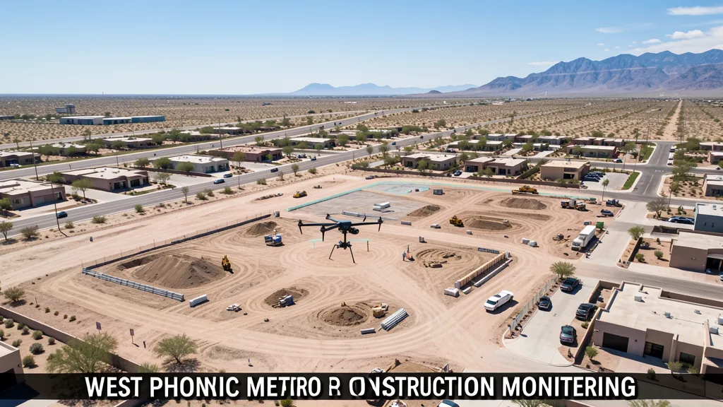 aerial imaging in progress at a construction site in Avondale, AZ with local terrain visible