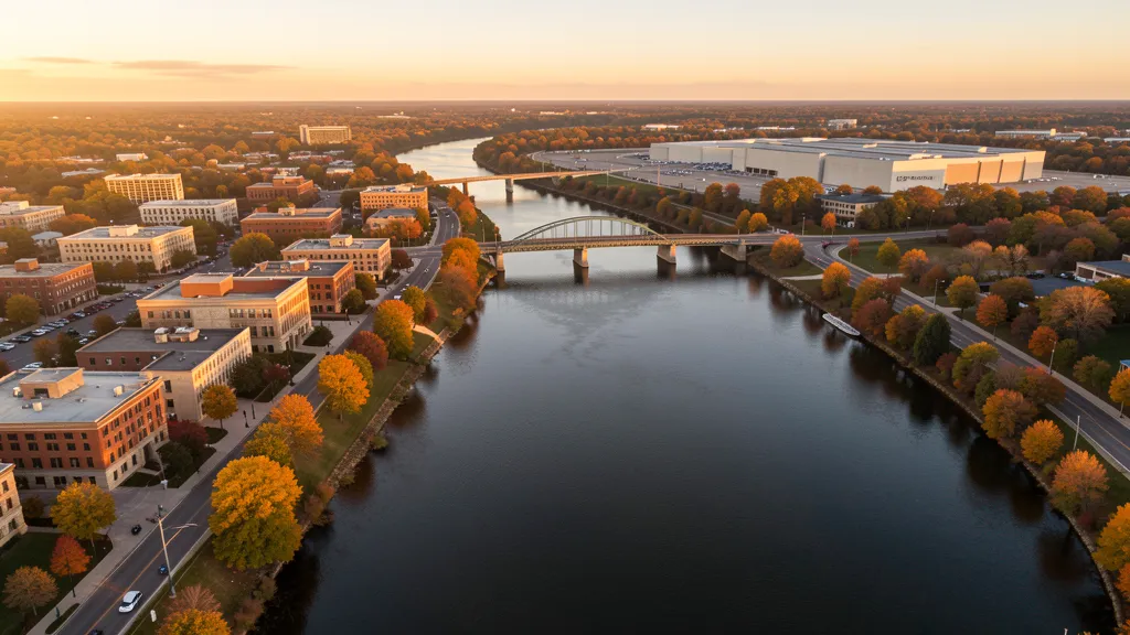 Aerial view of Batavia, IL showing the local landscape and terrain relevant to aerial imaging operations