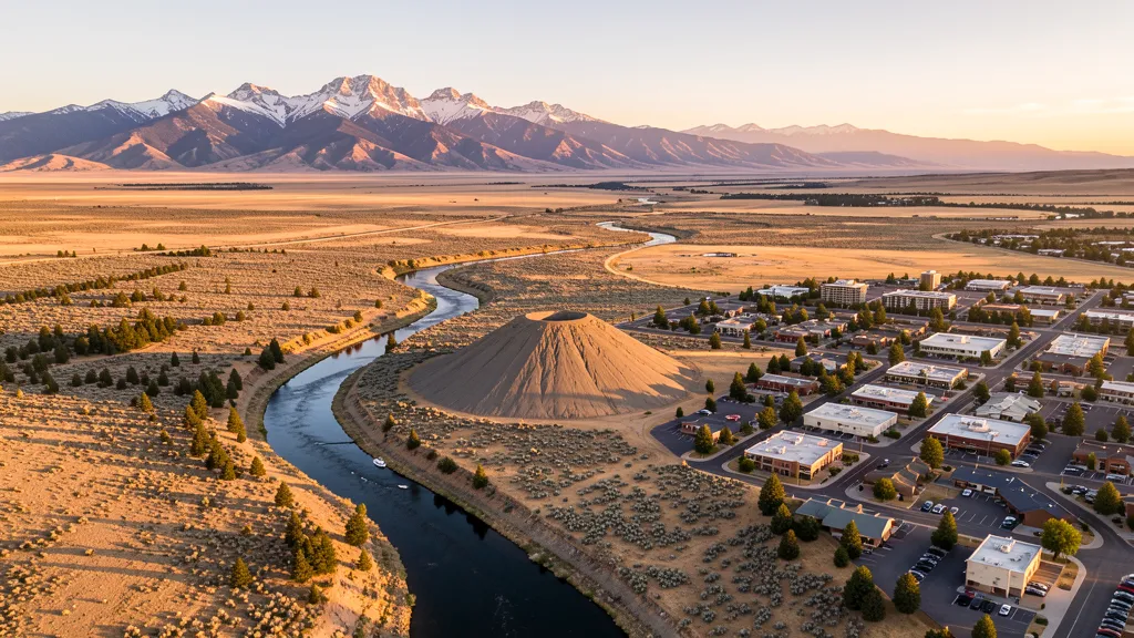 Aerial view of Bend, OR showing the local landscape and terrain relevant to aerial imaging operations