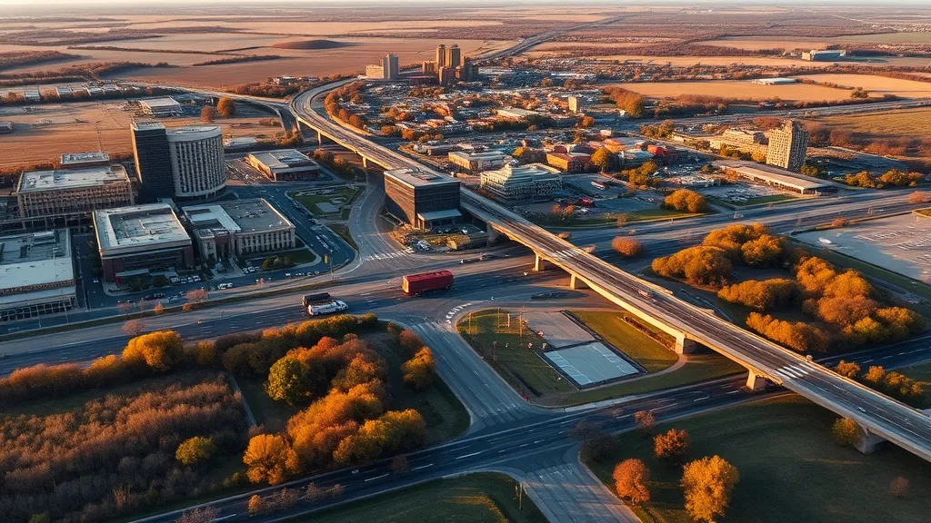 Aerial view of Bloomington, IL showing the local landscape and terrain relevant to aerial imaging operations