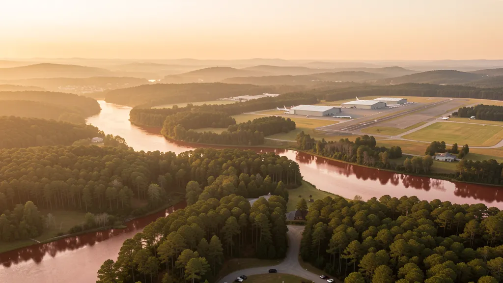 Aerial view of Bossier City, LA showing the local landscape and terrain relevant to aerial imaging operations