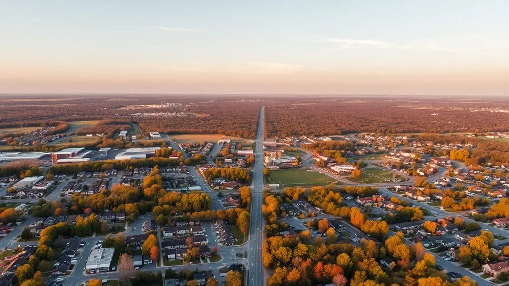Aerial view of Brookfield, WI showing the local landscape and terrain relevant to aerial imaging operations