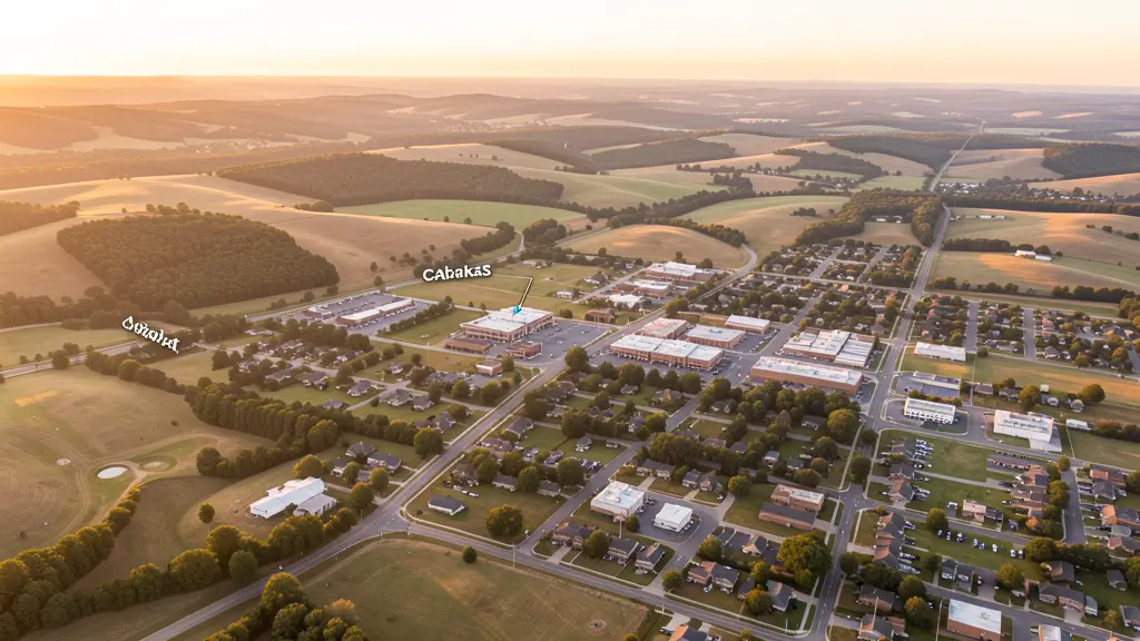 Aerial view of Cabot, AR showing the local landscape and terrain relevant to aerial imaging operations