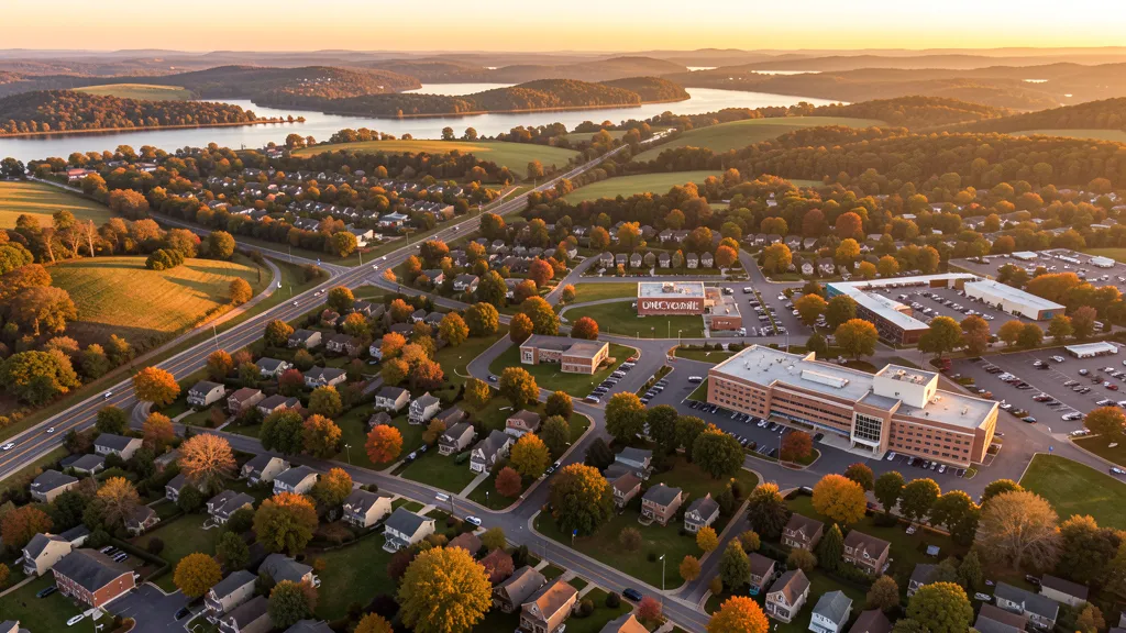 Aerial view of Camp Hill, PA showing the local landscape and terrain relevant to aerial imaging operations