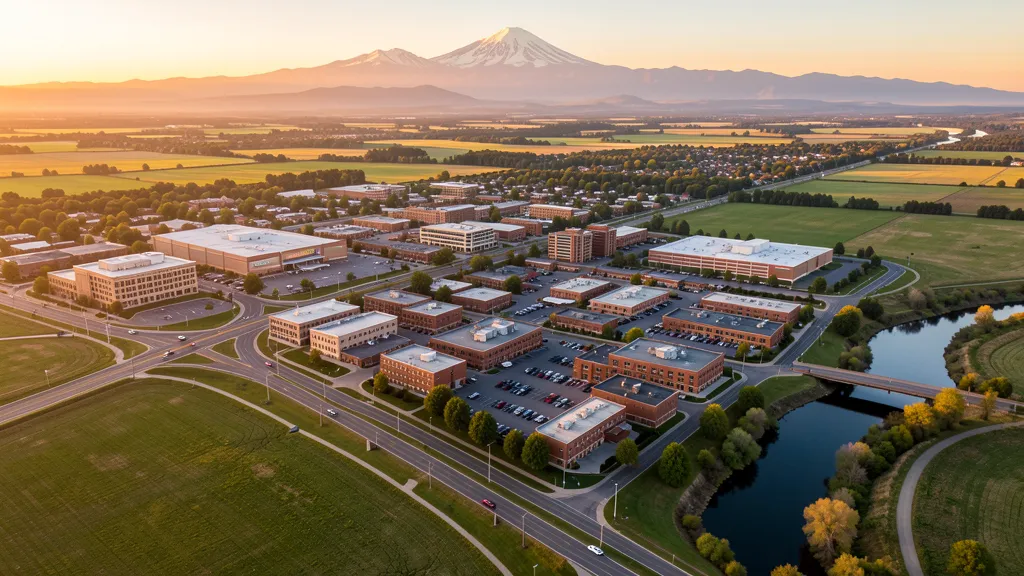 Aerial view of Centralia, WA showing the local landscape and terrain relevant to aerial imaging operations