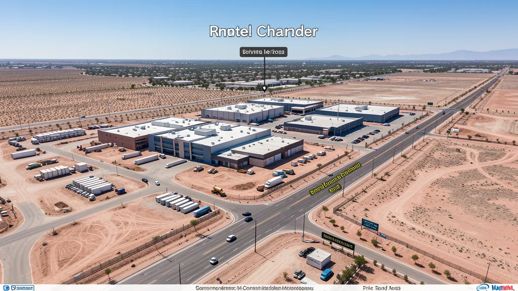 aerial imaging in progress at a construction site in Chandler, AZ with local terrain visible
