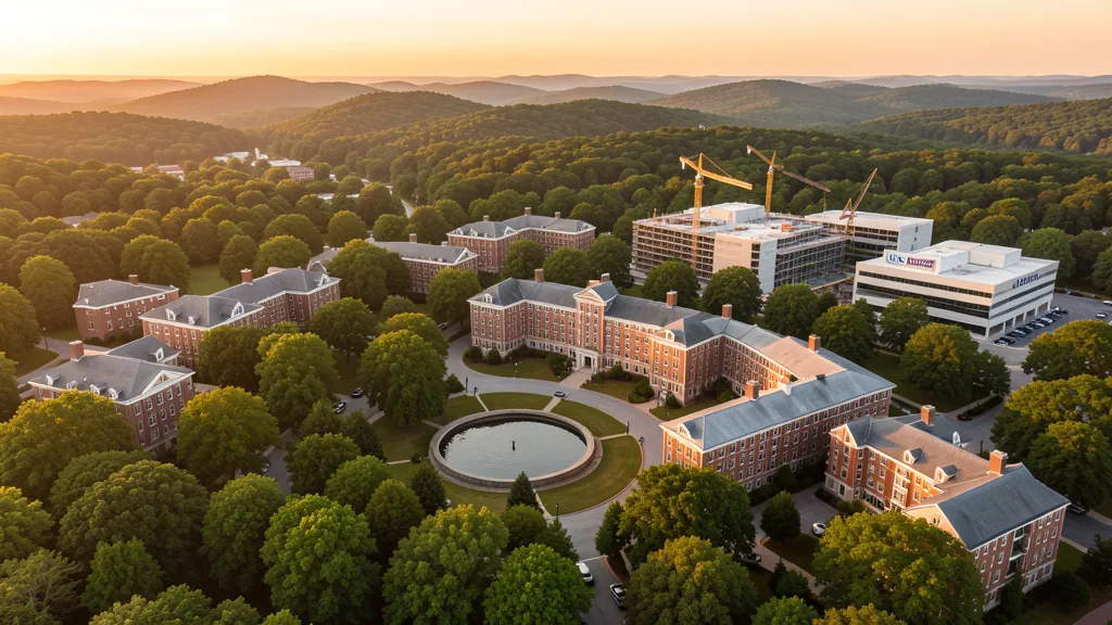 Aerial view of Chapel Hill, NC showing the local landscape and terrain relevant to aerial imaging operations