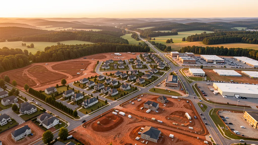 Aerial view of Clayton, NC showing the local landscape and terrain relevant to aerial imaging operations