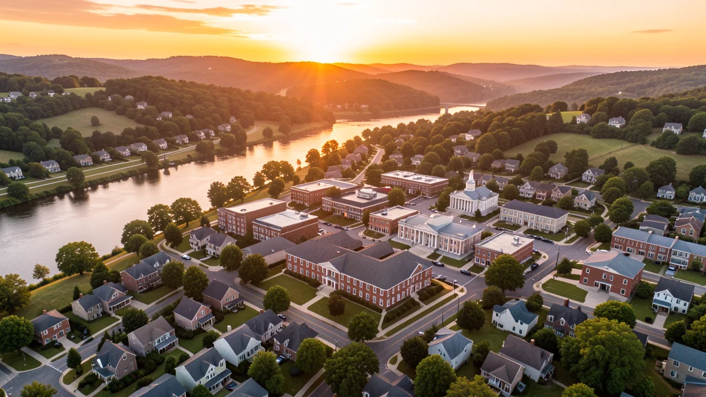 Aerial view of Clinton, TN showing the local landscape and terrain relevant to aerial imaging operations
