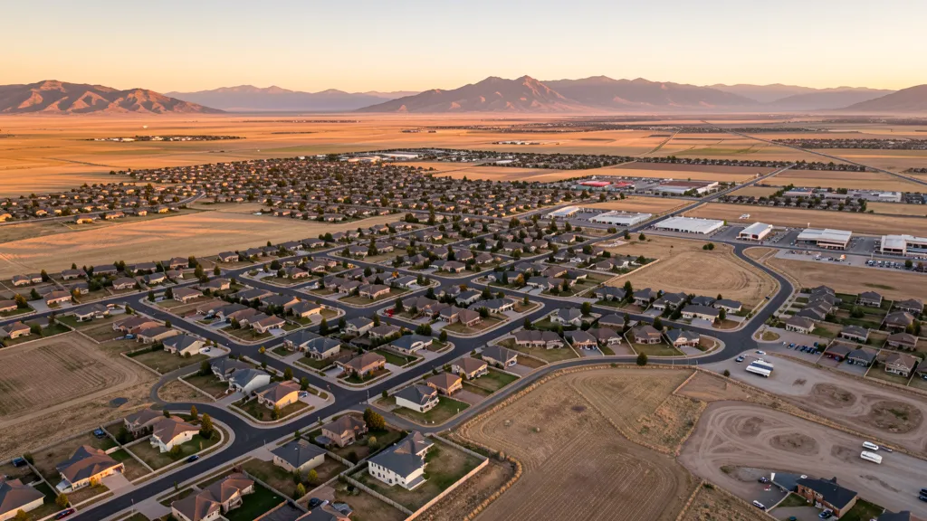 Aerial view of Clinton, UT showing the local landscape and terrain relevant to aerial imaging operations