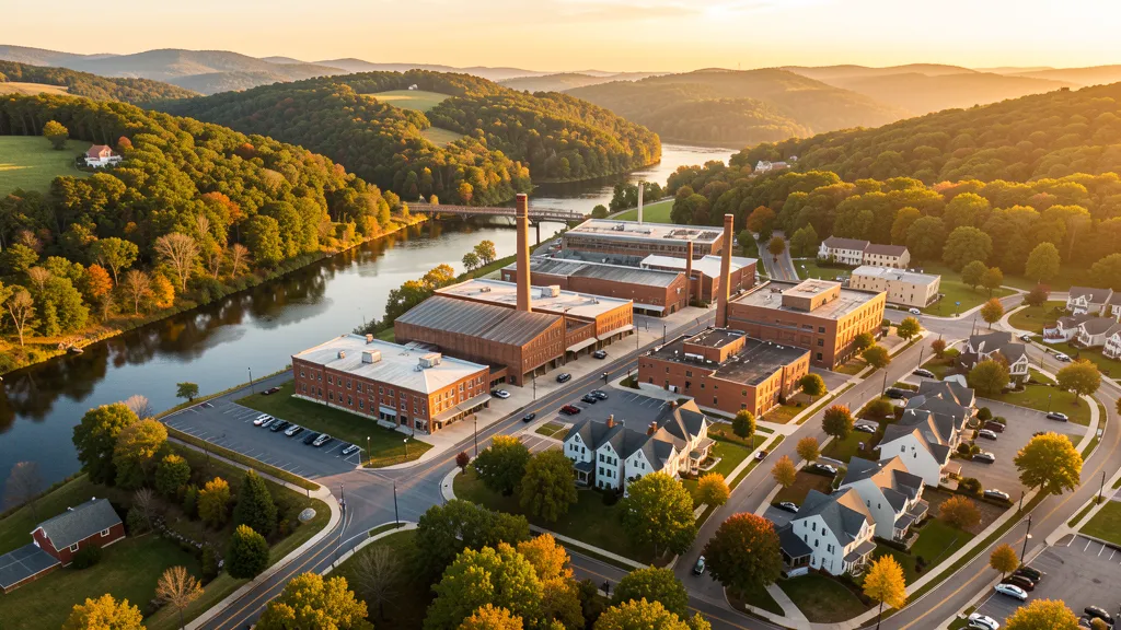 Aerial view of Coatesville, PA showing the local landscape and terrain relevant to aerial imaging operations