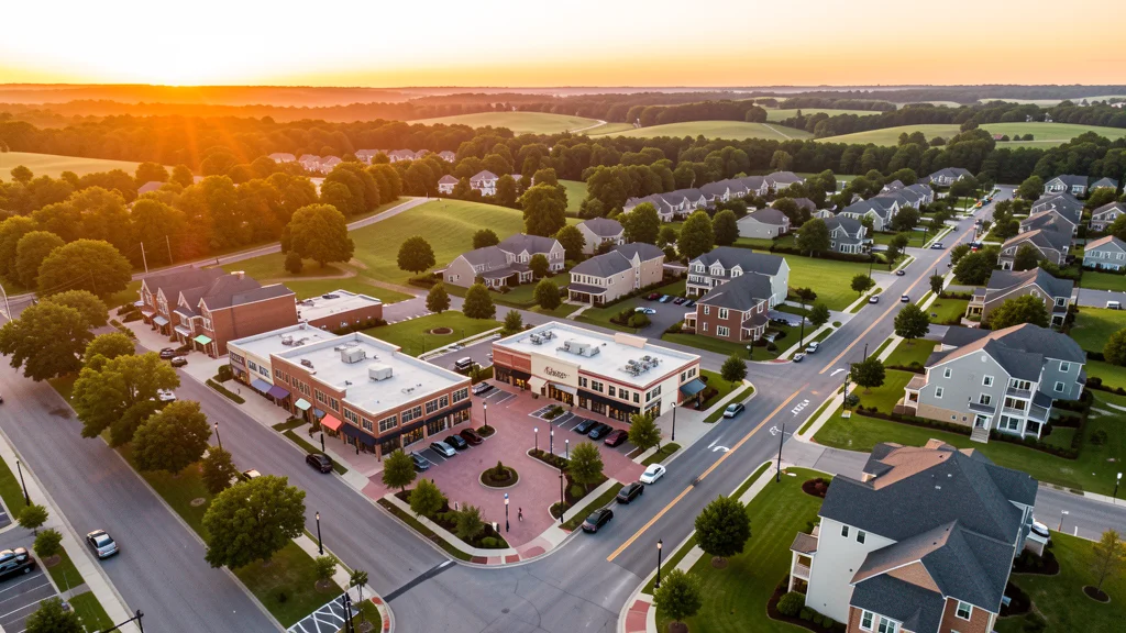 Aerial view of Collierville, TN showing the local landscape and terrain relevant to aerial imaging operations