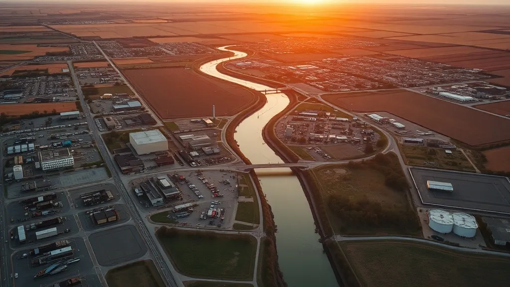 Aerial view of Columbus, NE showing the local landscape and terrain relevant to aerial imaging operations