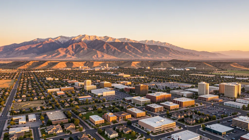 Aerial view of Draper, UT showing the local landscape and terrain relevant to aerial imaging operations