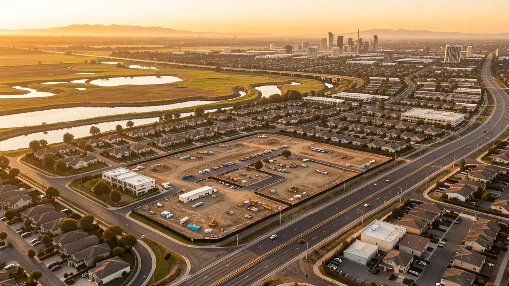 Aerial view of Elk Grove, CA showing the local landscape and terrain relevant to aerial imaging operations
