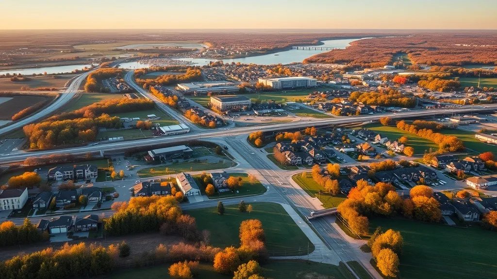Aerial view of Fishers, IN showing the local landscape and terrain relevant to aerial imaging operations