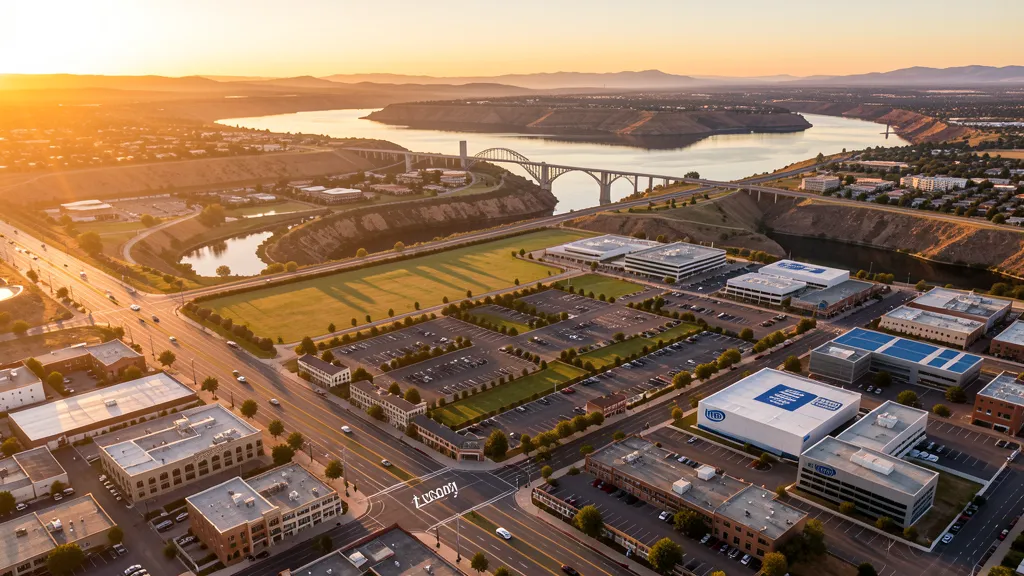Aerial view of Folsom, CA showing the local landscape and terrain relevant to aerial imaging operations