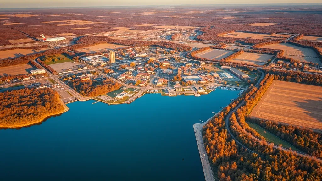 Aerial view of Fond du Lac, WI showing the local landscape and terrain relevant to aerial imaging operations