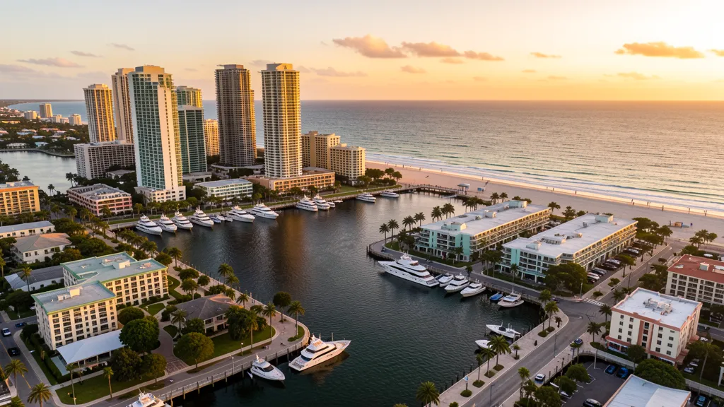 Aerial view of Fort Lauderdale, FL showing the local landscape and terrain relevant to aerial imaging operations