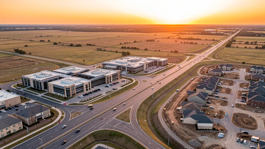 Aerial view of Frisco, TX showing the local landscape and terrain relevant to aerial imaging operations