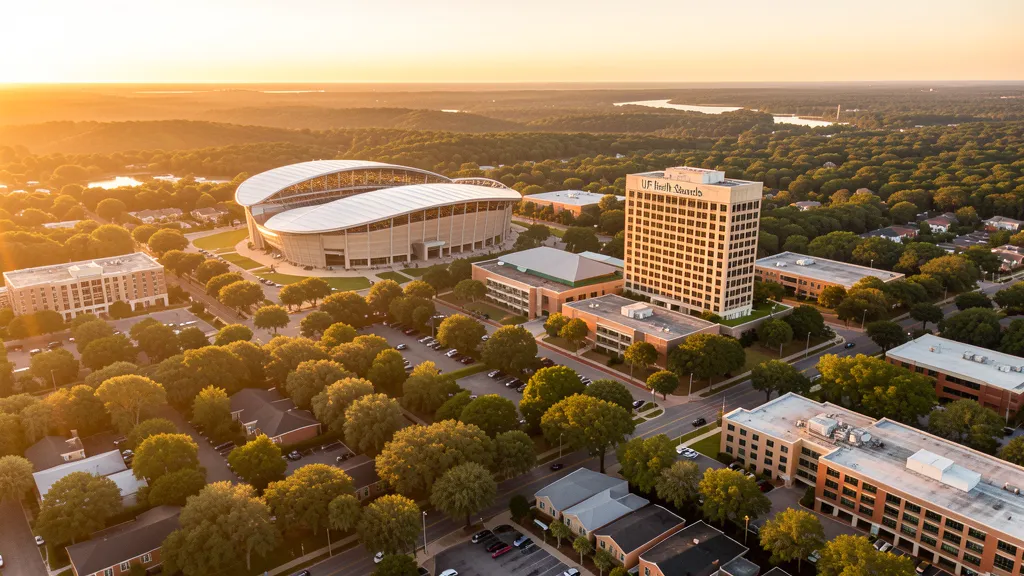 Aerial view of Gainesville, FL showing the local landscape and terrain relevant to aerial imaging operations