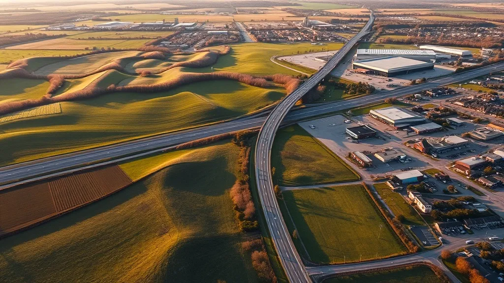 Aerial view of Georgetown, KY showing the local landscape and terrain relevant to aerial imaging operations