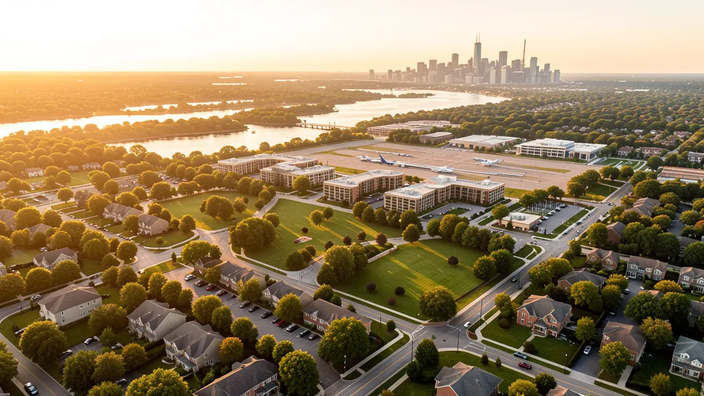 Aerial view of Glenview, IL showing the local landscape and terrain relevant to aerial imaging operations