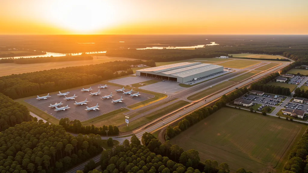 Aerial view of Goldsboro, NC showing the local landscape and terrain relevant to aerial imaging operations