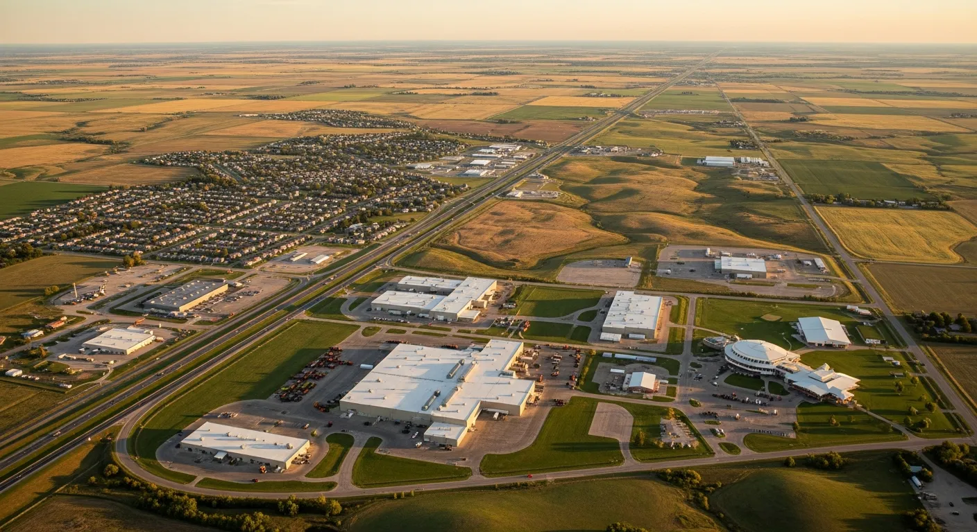 Aerial view of Grand Island, NE showing the local landscape and terrain relevant to aerial imaging operations