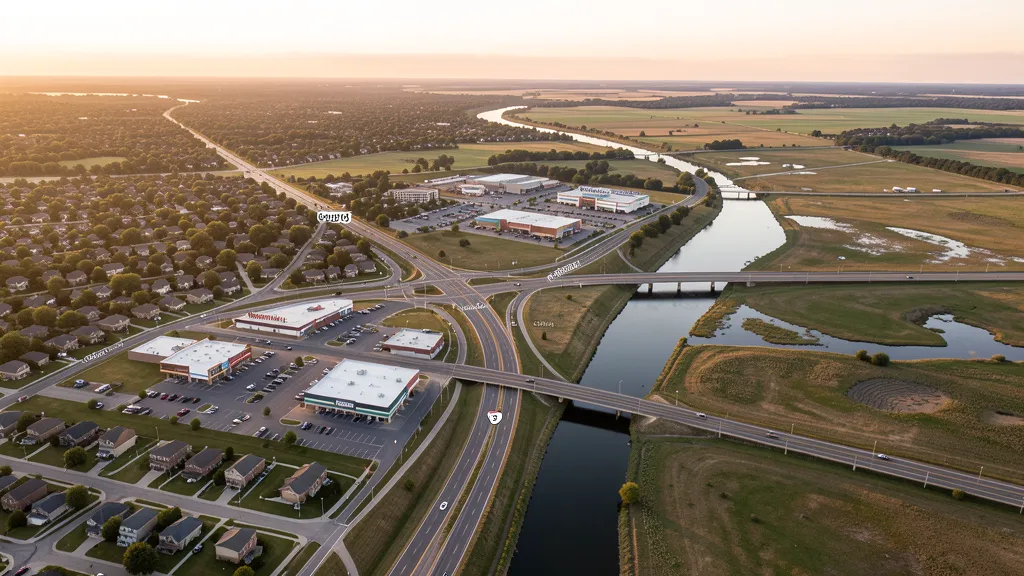 Aerial view of Grandville, MI showing the local landscape and terrain relevant to aerial imaging operations