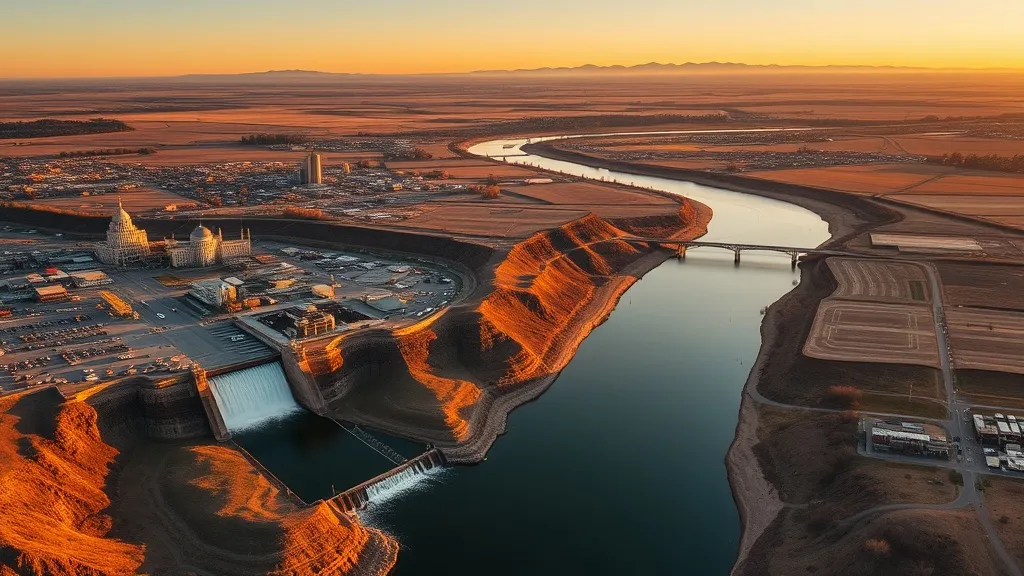 Aerial view of Great Falls, MT showing the local landscape and terrain relevant to aerial imaging operations
