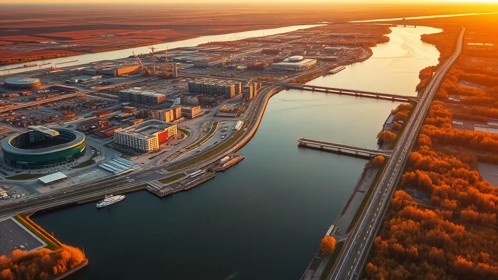Aerial view of Green Bay, WI showing the local landscape and terrain relevant to aerial imaging operations