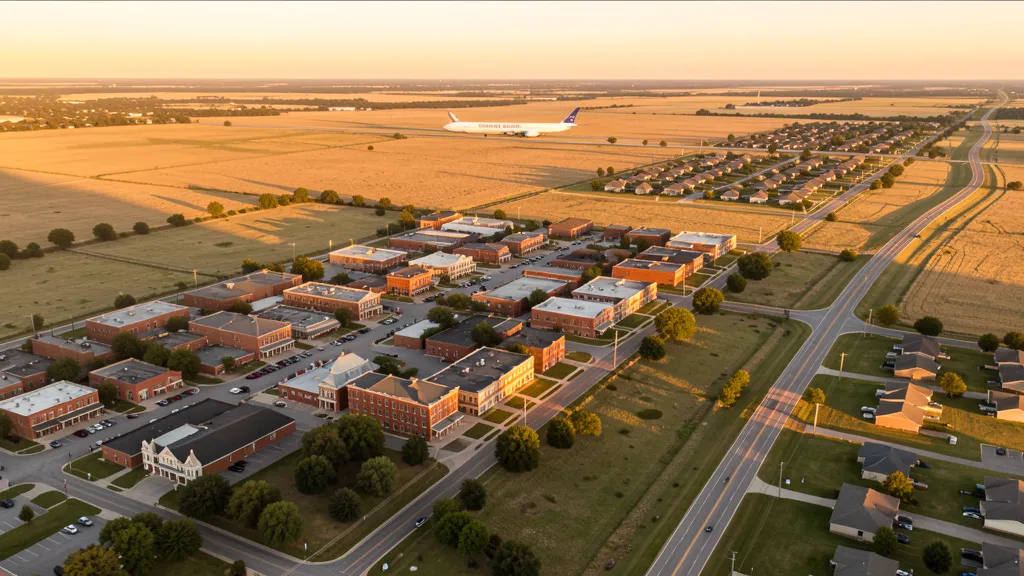 Aerial view of Guthrie, OK showing the local landscape and terrain relevant to aerial imaging operations