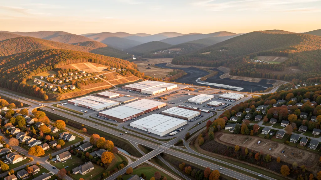 Aerial view of Hazleton, PA showing the local landscape and terrain relevant to aerial imaging operations