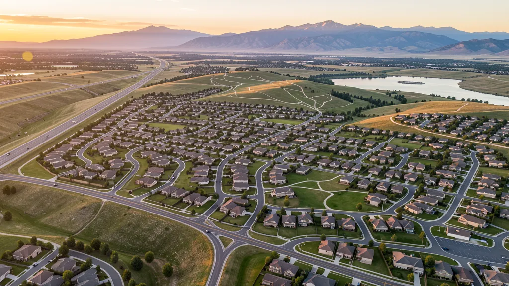 Aerial view of Highlands Ranch, CO showing the local landscape and terrain relevant to aerial imaging operations