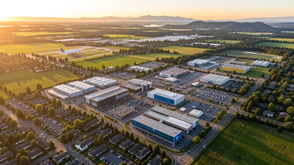 Aerial view of Hillsboro, OR showing the local landscape and terrain relevant to aerial imaging operations