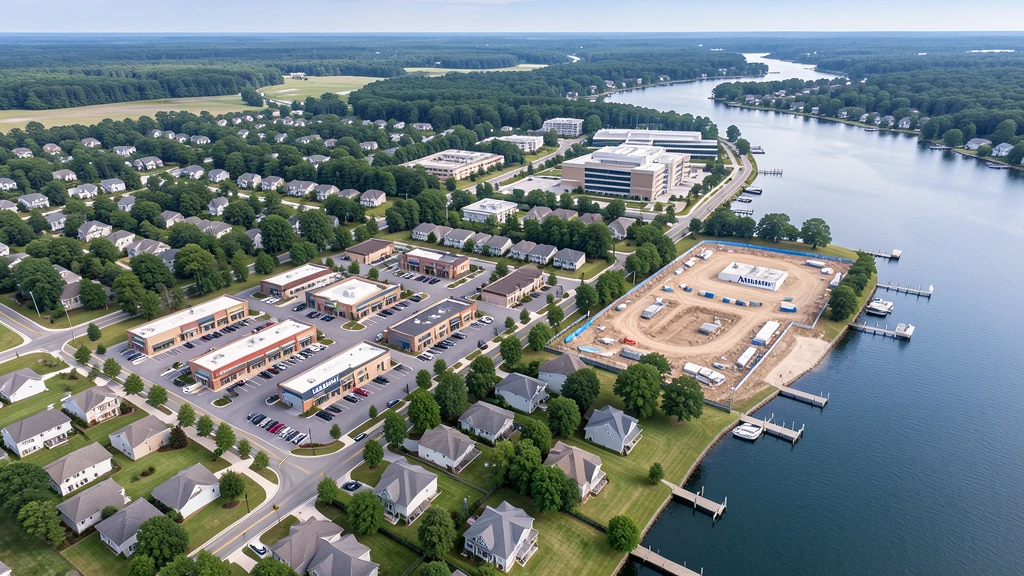 Aerial view of Huntersville, NC showing the local landscape and terrain relevant to aerial imaging operations