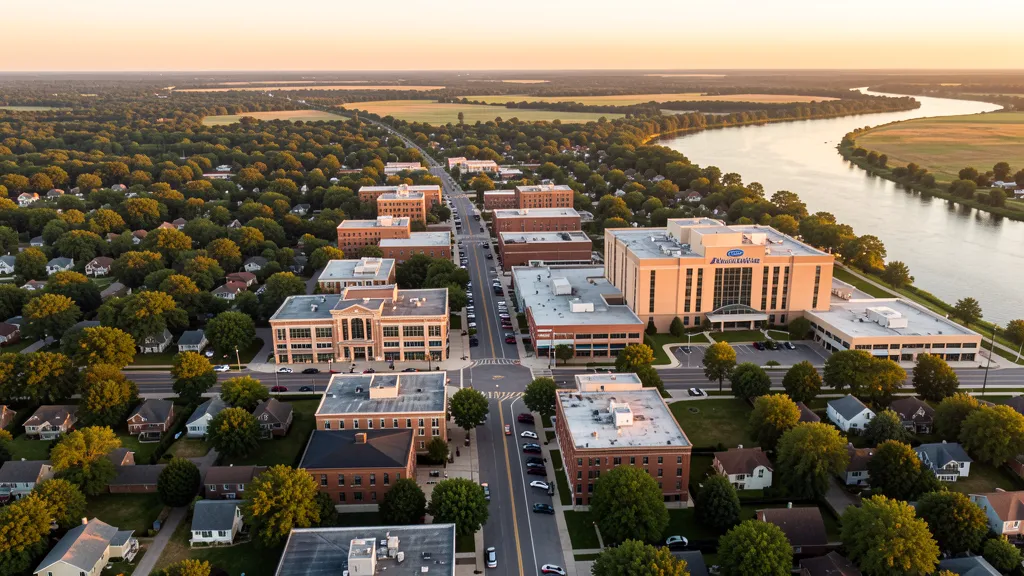 Aerial view of Jackson, MI showing the local landscape and terrain relevant to aerial imaging operations