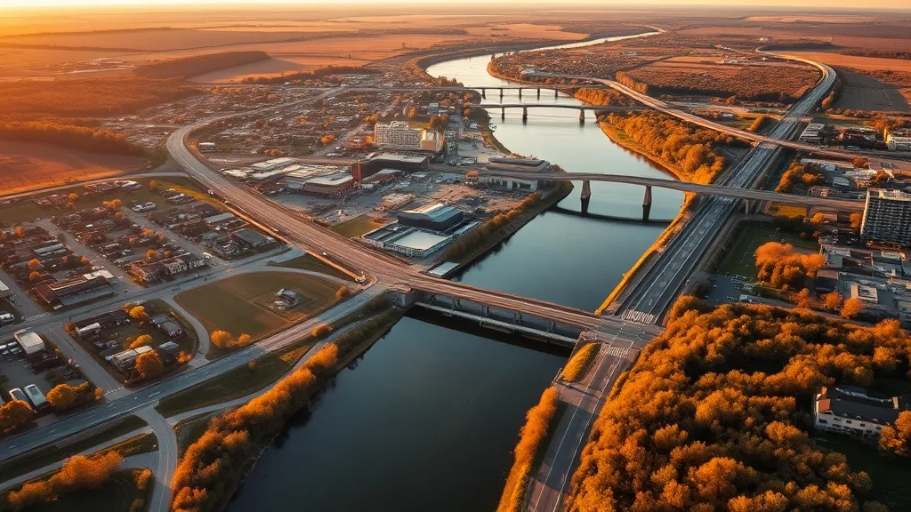 Aerial view of Janesville, WI showing the local landscape and terrain relevant to aerial imaging operations
