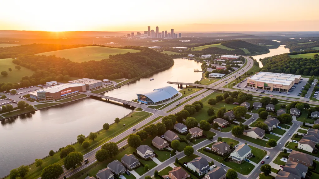Aerial view of Jenks, OK showing the local landscape and terrain relevant to aerial imaging operations