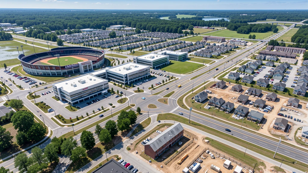 Aerial view of Kannapolis, NC showing the local landscape and terrain relevant to aerial imaging operations