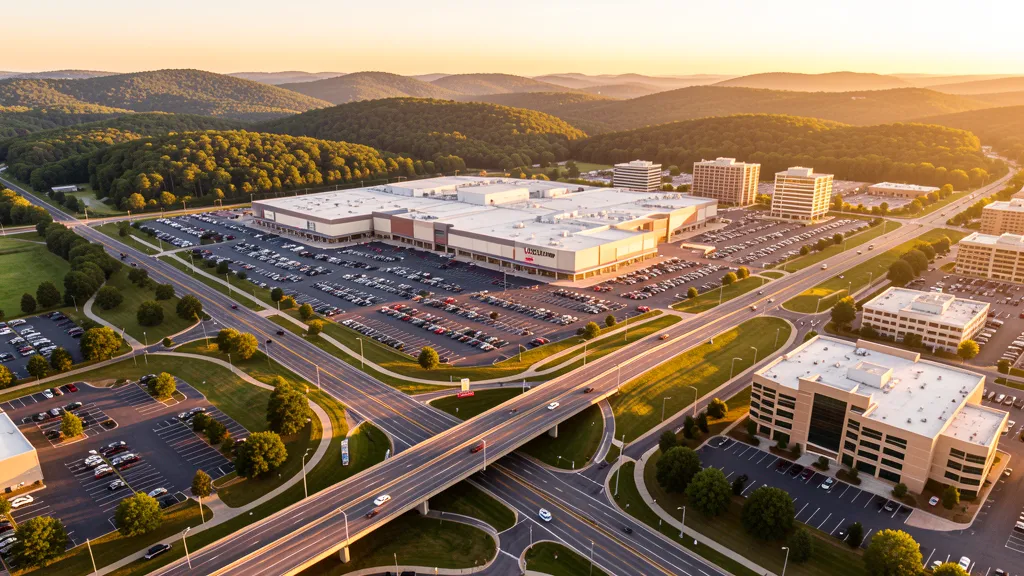Aerial view of King of Prussia, PA showing the local landscape and terrain relevant to aerial imaging operations