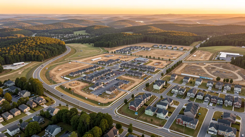 Aerial view of Knightdale, NC showing the local landscape and terrain relevant to aerial imaging operations