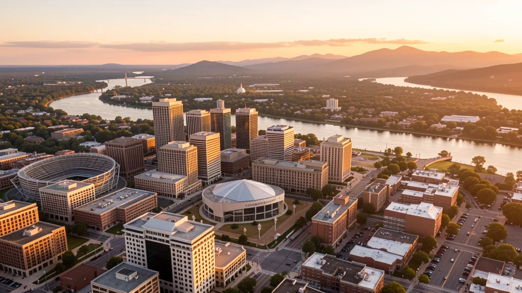 Aerial view of Knoxville, TN showing the local landscape and terrain relevant to aerial imaging operations